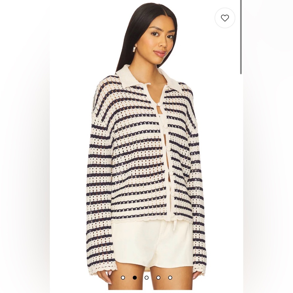 rag & bone Khloe Stripe Cardigan in Ivory